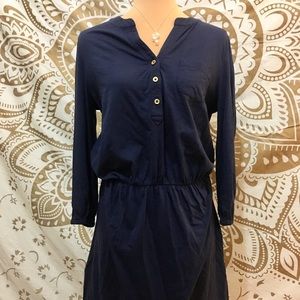 Lilly Pulitzer 100% Cotton Navy Shirt Dress